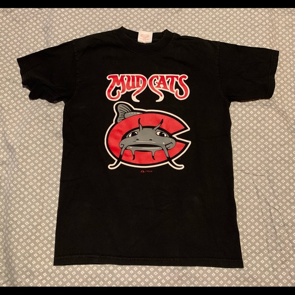 Vintage Majestic Carolina Mudcats Minor League Baseball Black T Shirt Size M - Picture 2 of 4